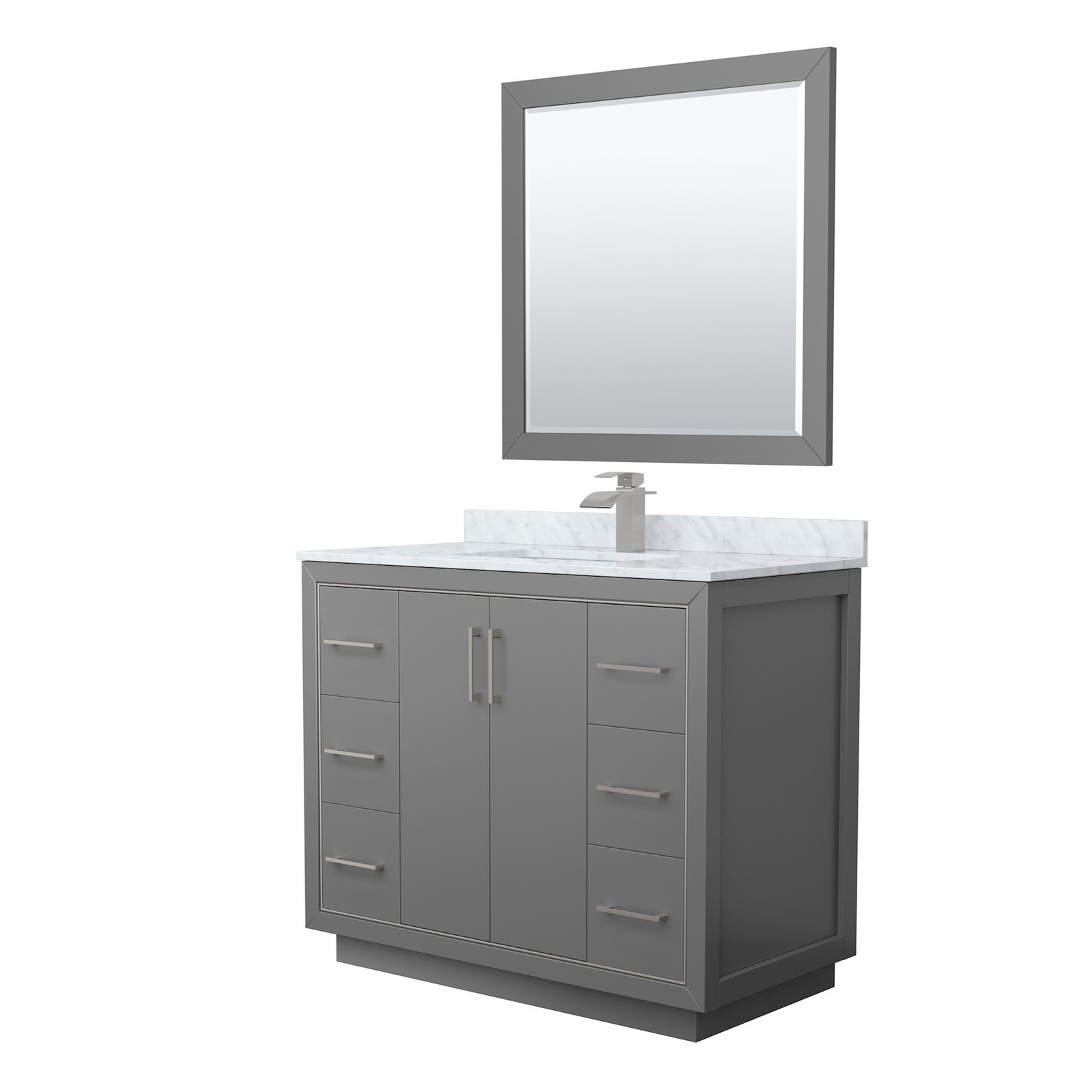 Wyndham Collection WCF1111-42S-NAT-M34 Icon 42″ – Dark Gray / Brushed Nickel