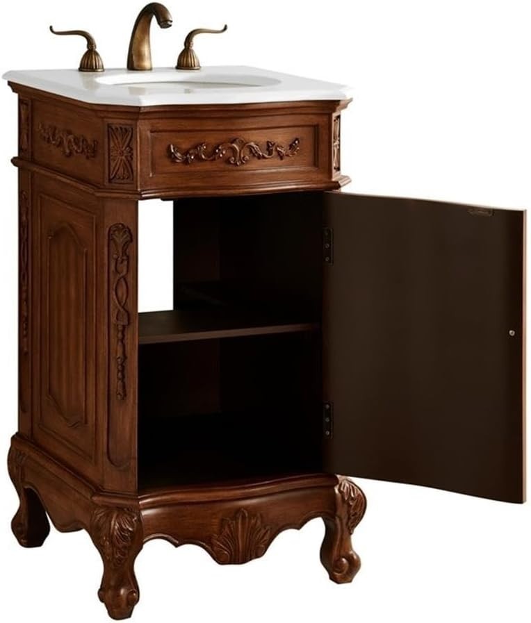 Elegant Lighting VF10121TK-VW 21 inch Single Bathroom Vanity in Teak Finish