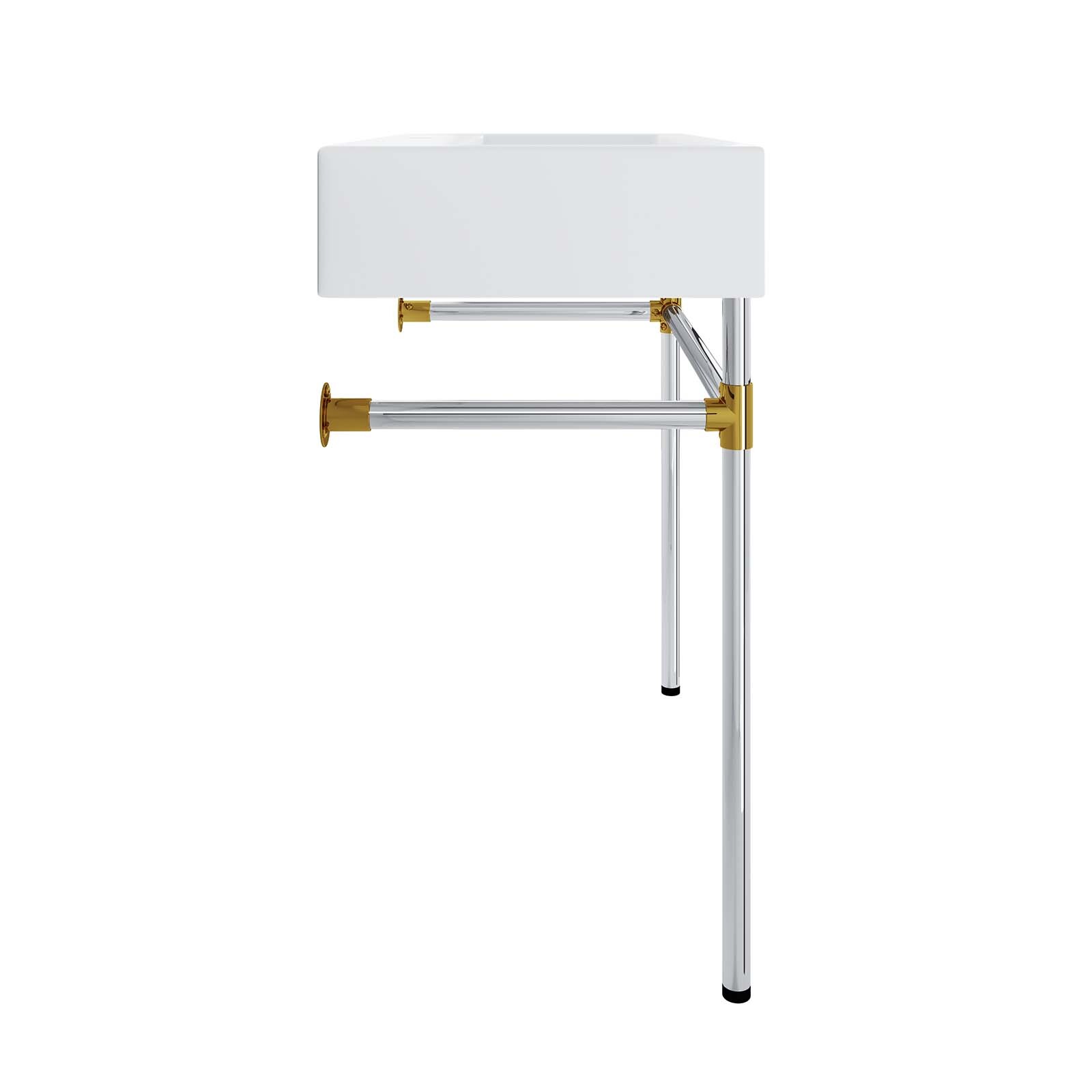 Modway Redeem 32″ Wall-Mount Silver Stainless Steel Bathroom Vanity