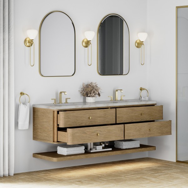72″ James Martin Allamari D640-V72-DMS-WVSL Double Vanity Cabinet Silver Top