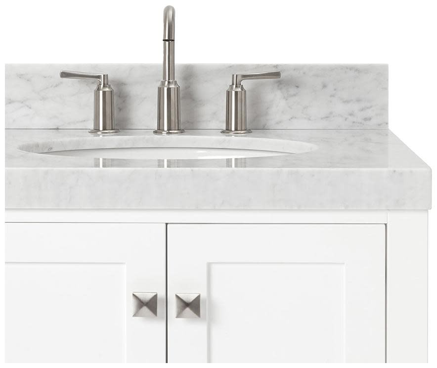 Ariel A036SRCW5OVO Cambridge 36″ – Midnight Blue / Italian Carrara Marble Top /