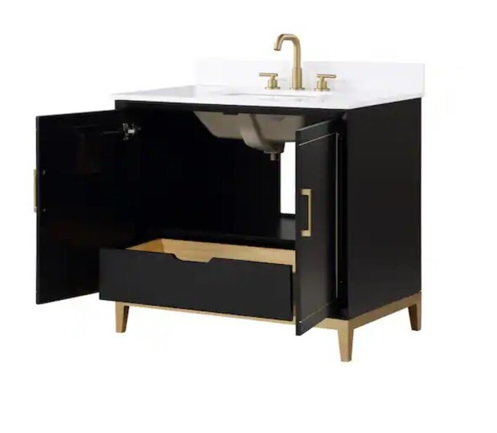 Bemma Gracie 36″ Midnight Black Lavatory Bathroom Vanity Basin Sink Vb-gr36sfm-0