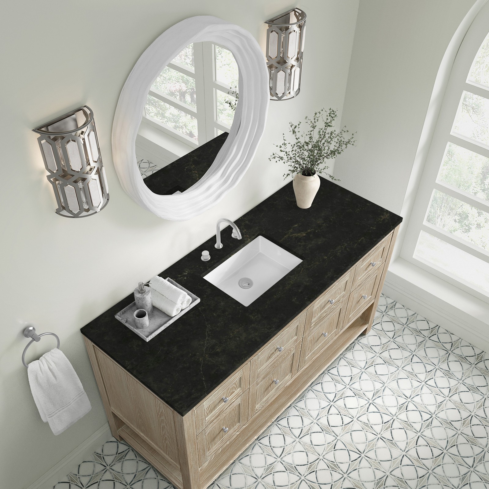 James Martin Vanities 330-V60S-3PHT Breckenridge 60″ – Serenity Blue