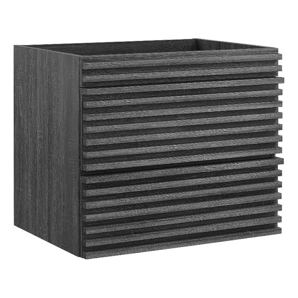 Modway Render 23.5″ MDF Wood Wall-Mount Bathroom Vanity Cabinet in Charcoal
