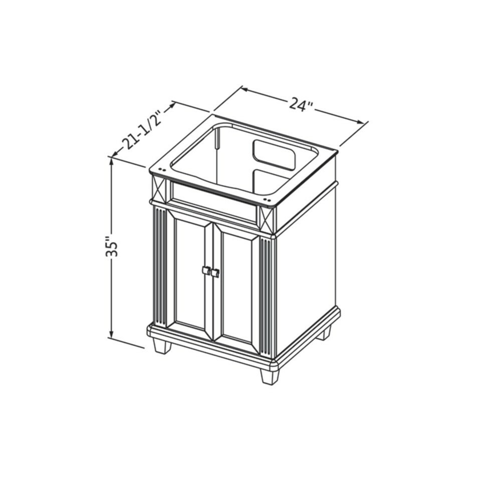 24″ Douglas Hale Blue Single Bathroom Vanity Cabinet Classic Shaker style