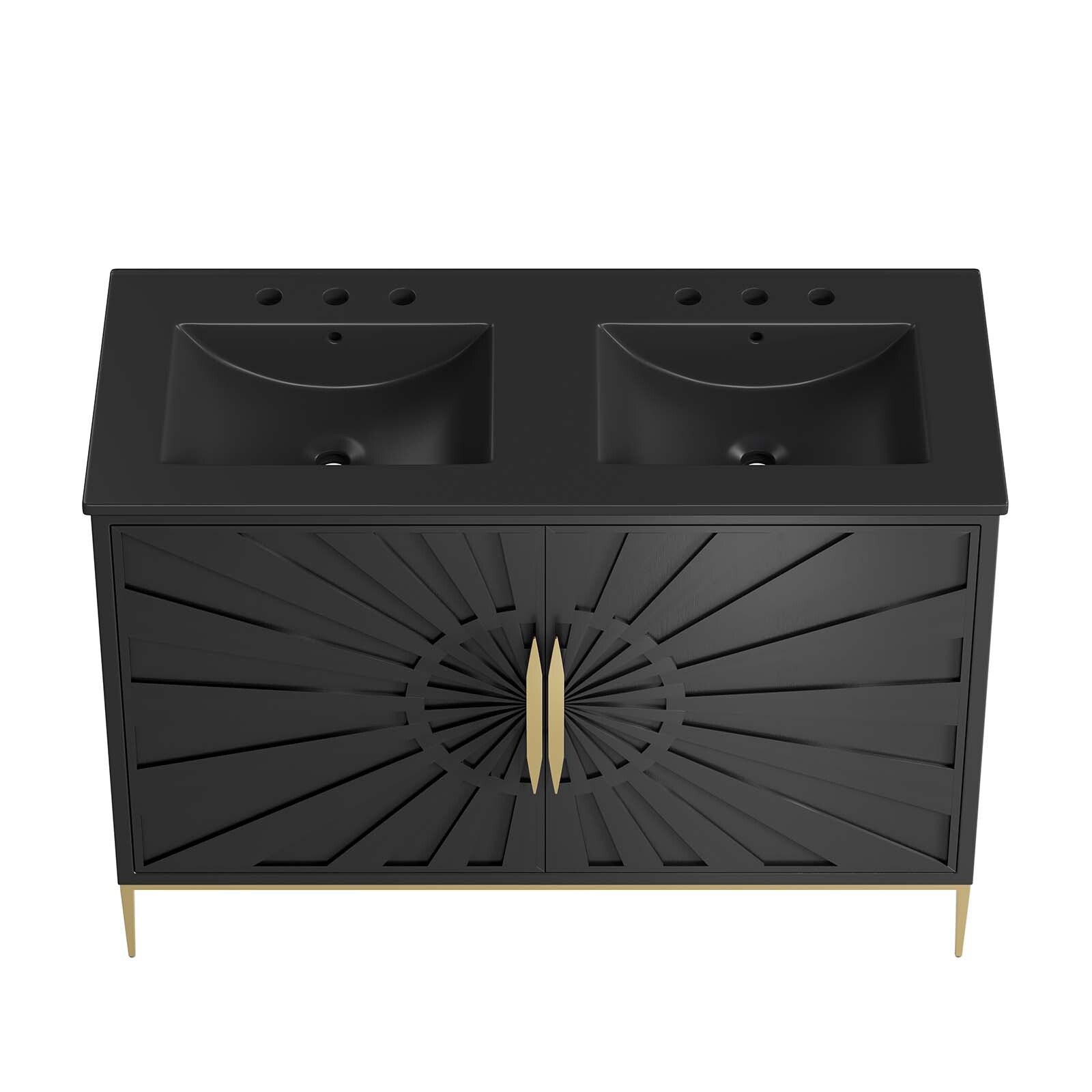 Modway Awaken 48″ Double Sink Bathroom Vanity in Black Black