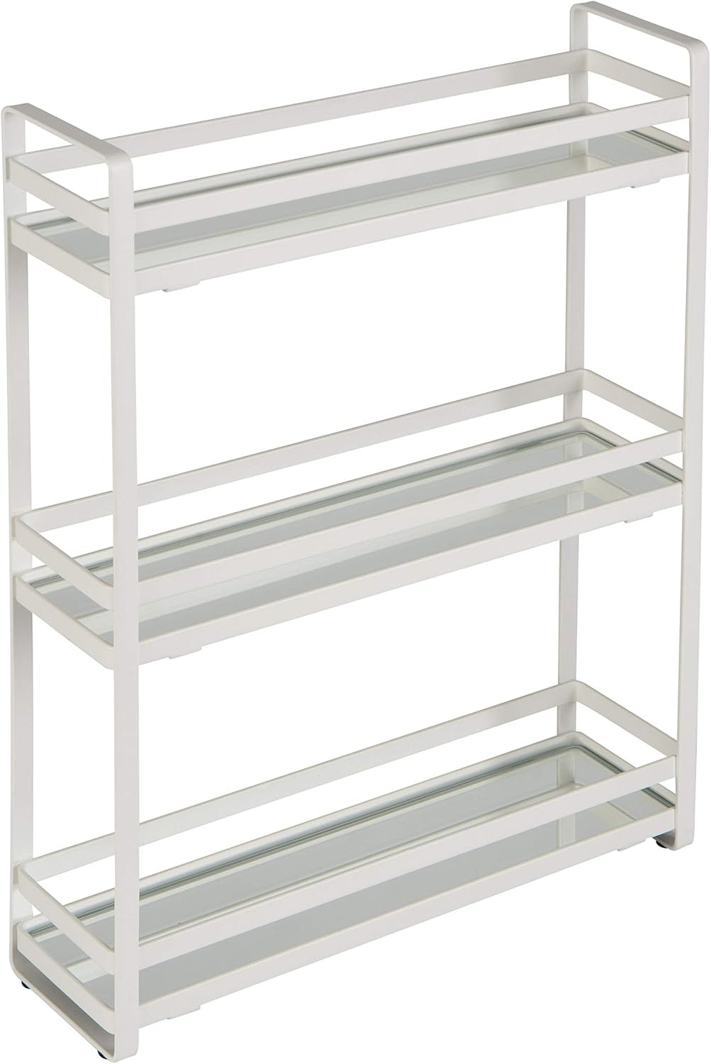 3 Tier Slim Flat Wired Rails Vanity Tray | Reflective Mirror Base | Dresser | Co