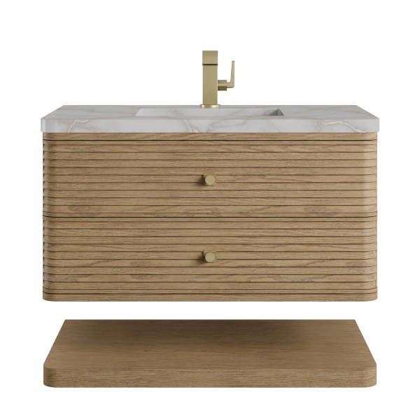 36″ James Martin Allamari D640-V36-DMS-3VSL Vanity Cabinet Silver SilestoneTop