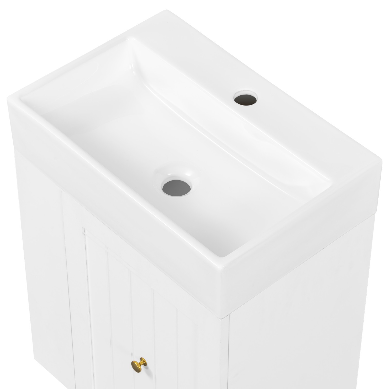 20 Inch Bathroom Vanity Storage Cabinet With Ceramic Sink Storage Drawer Shelf