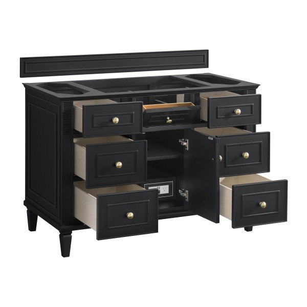 48″ James Martin Lorelai 424-V48-BKO-3CSP Vanity Cabinet Charcoal Soapstone Top