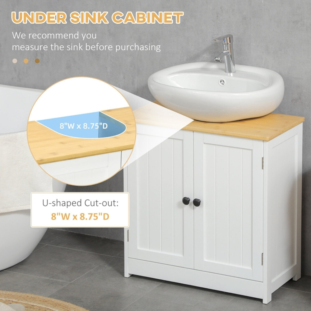 Bathroom Vanity Cabinet White Vessel Countertop Sink Cabinet w Doors Dark Walnut