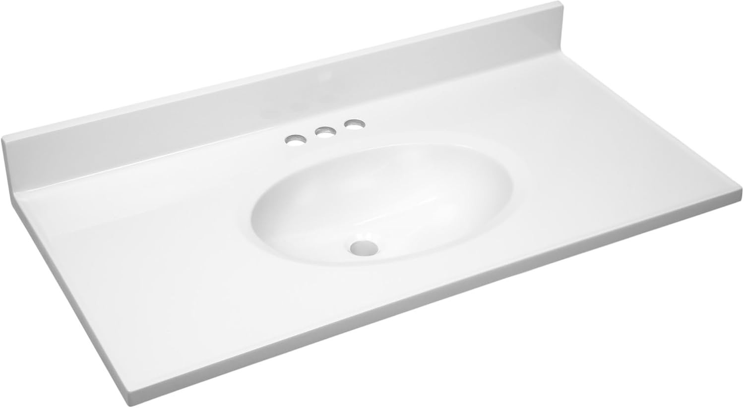 37-Inch Bathroom Vanity Top – Solid White