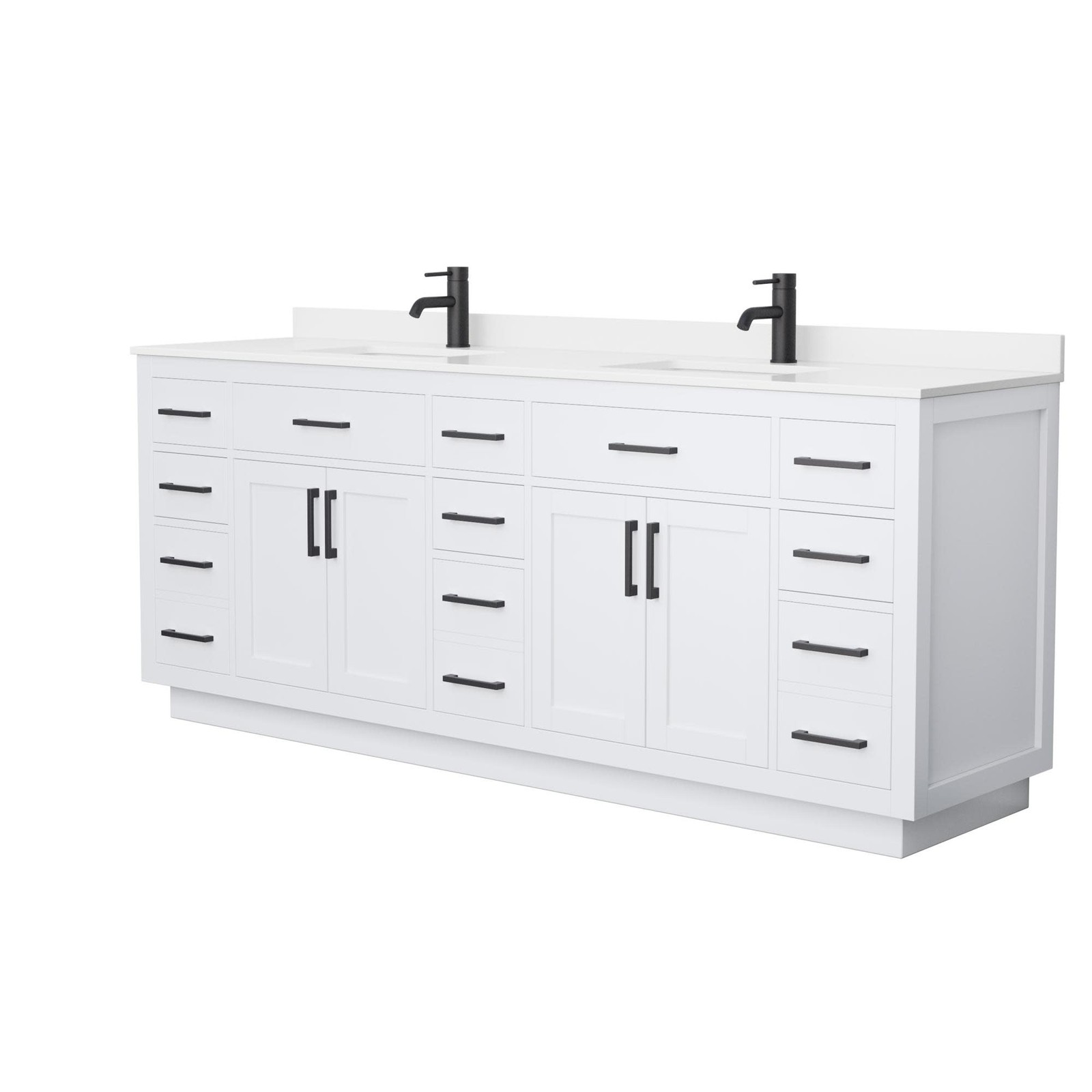 Wyndham Collection WCG262684D-QTZ-UNSMXX Beckett TK 84″ – White / White Quartz