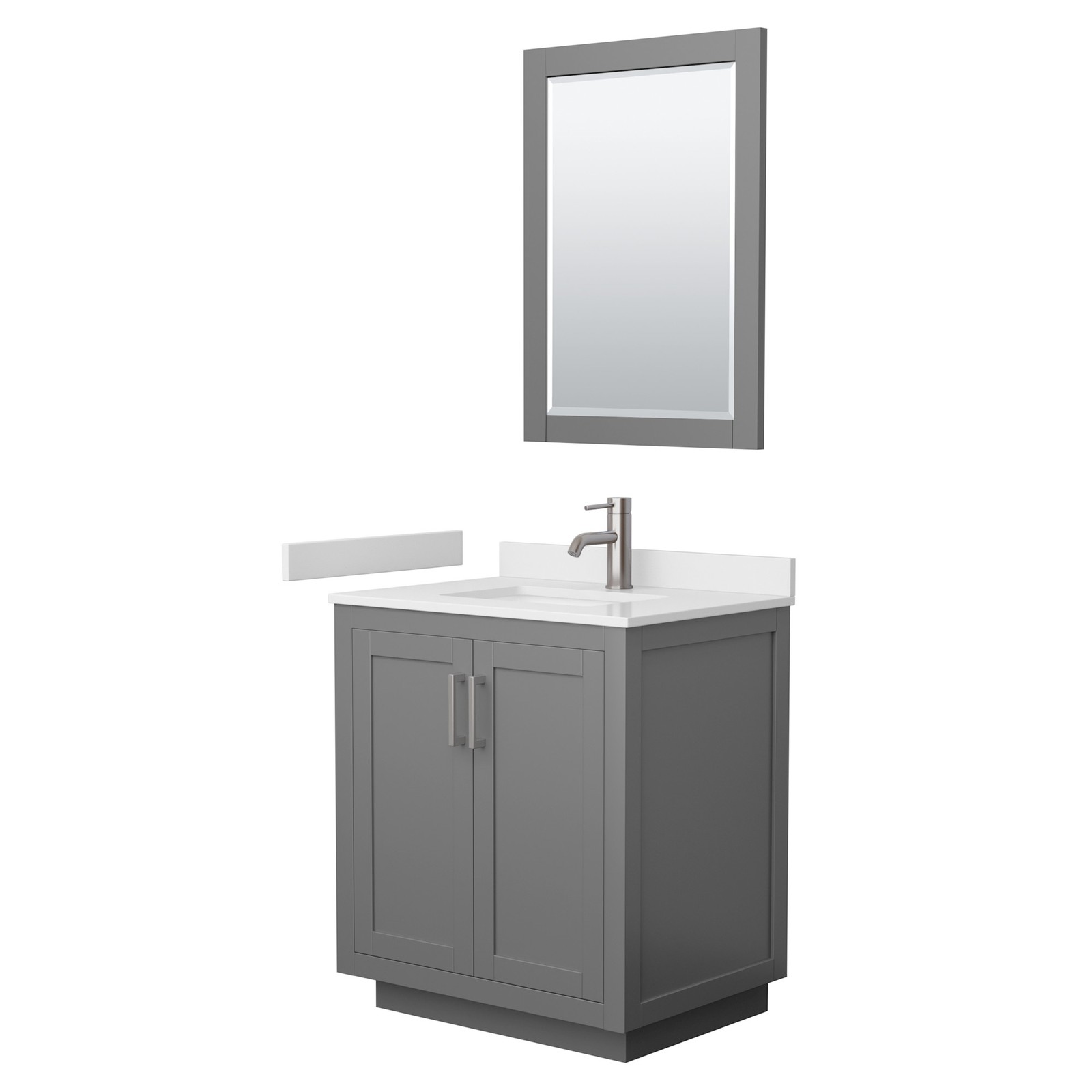 Wyndham Collection WCF2929-30S-VCA-M24 Miranda 30″ – Dark Gray / White Cultured