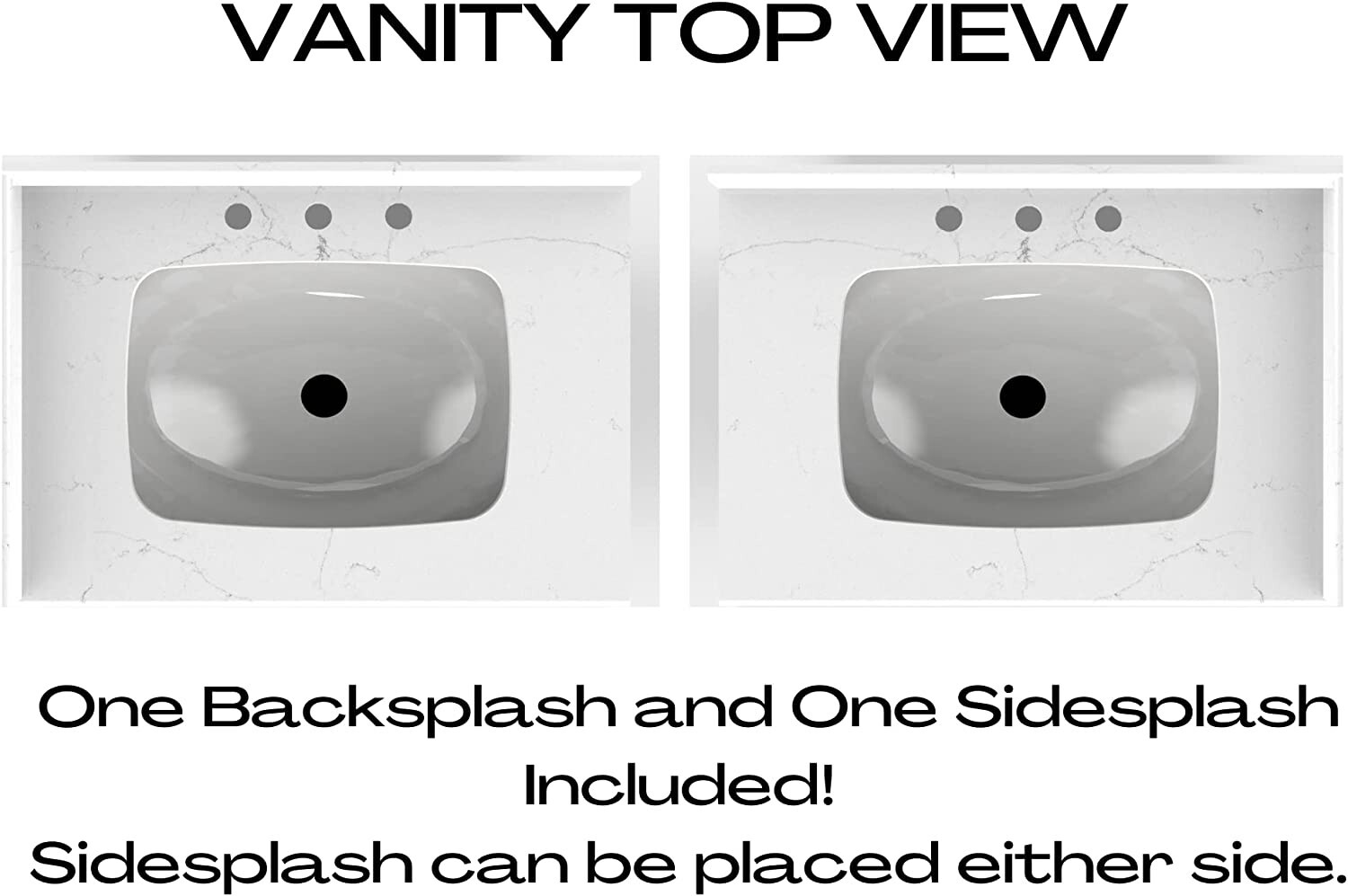 DSR 24” Single Shaker Solid Wood Bathroom Vanity with Calacatta Quartz Top