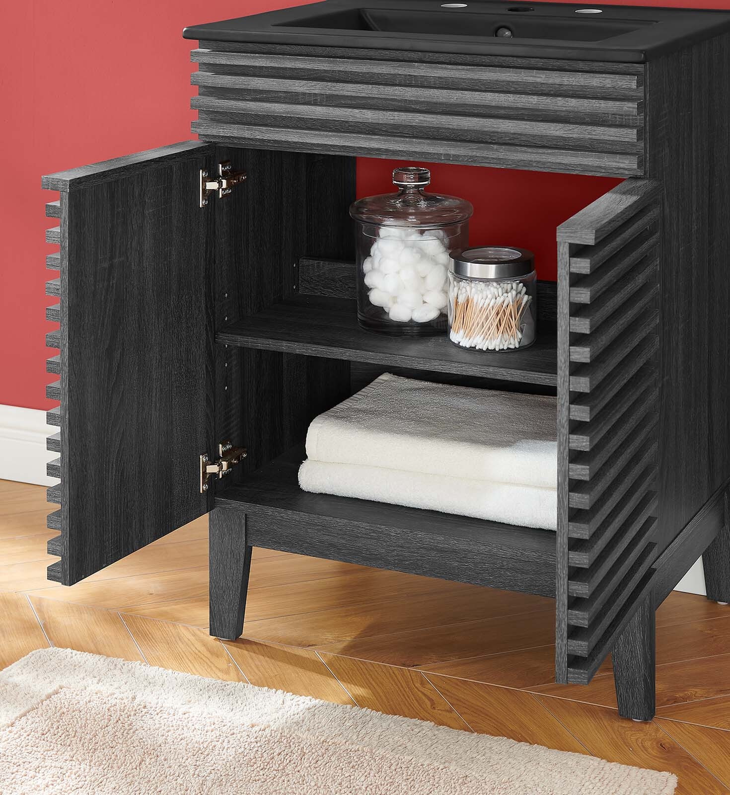 Modway Render 24″ Bathroom Vanity With Sink in Charcoal Black