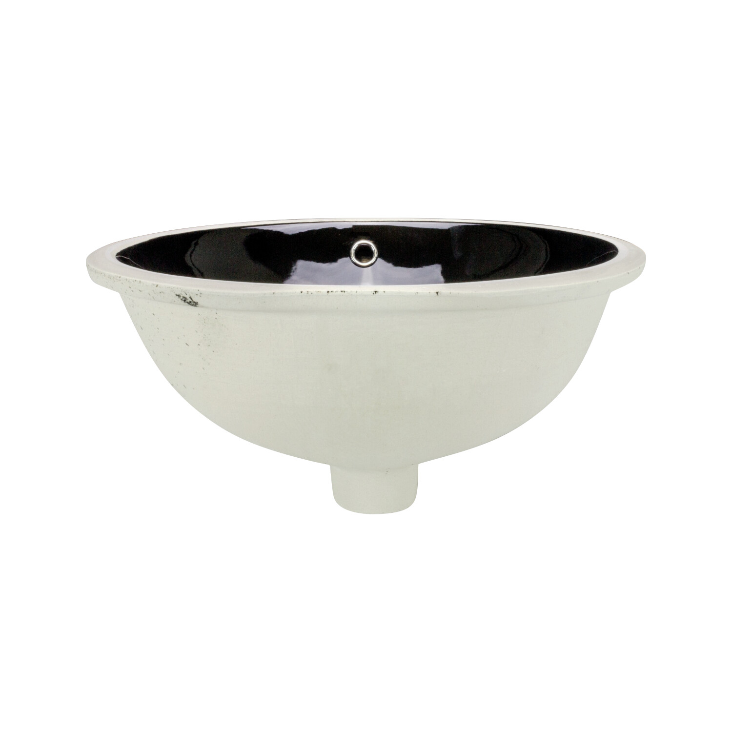 Saucer Oval Undermount Bathroom Sink 19-3/8″ X 15-3/4″ X 8-3/8″ Black Porcelain