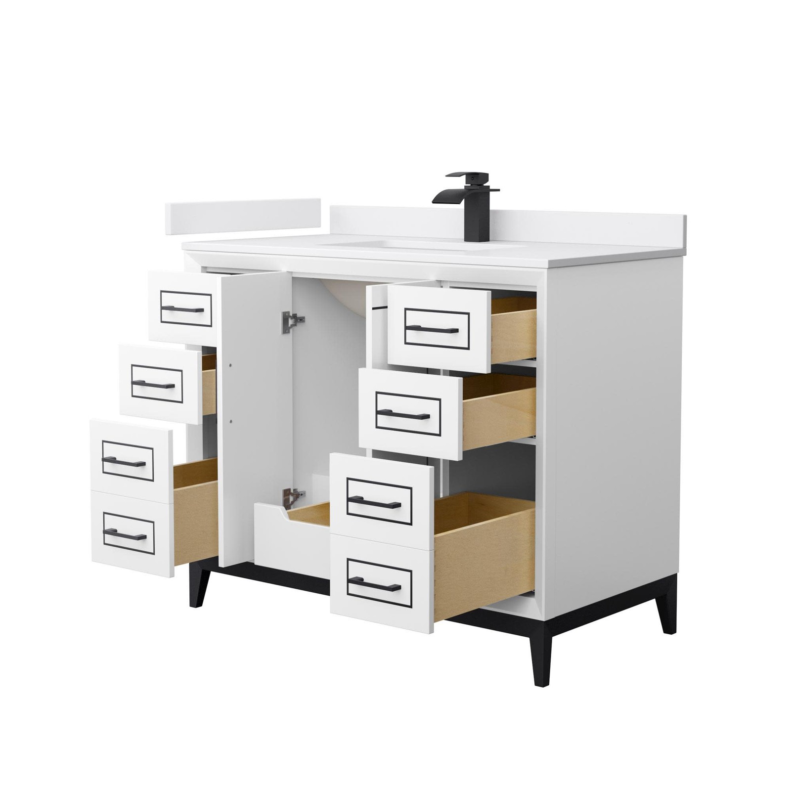 Wyndham Collection WCH515142S-VCA-UNSMXX Marlena 42″ – White / Carrara Cultured