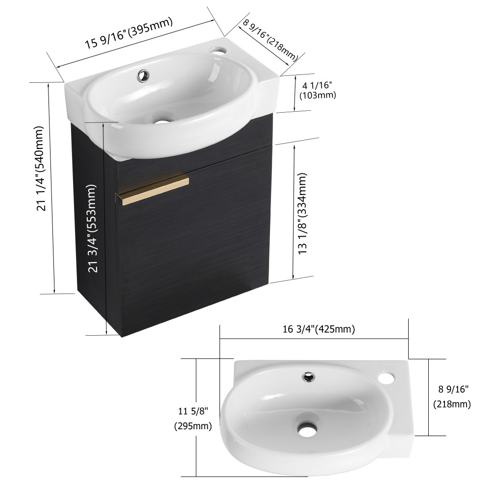 Bathroom Vanity with Sink and Soft-Close Doors