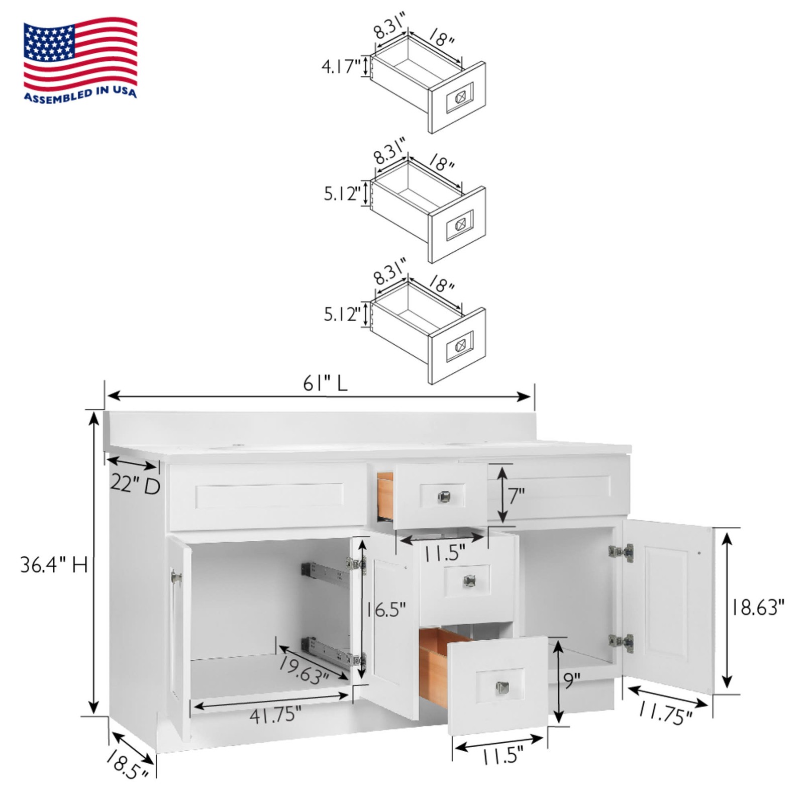 Design House 215228 Brookings 60″ – White