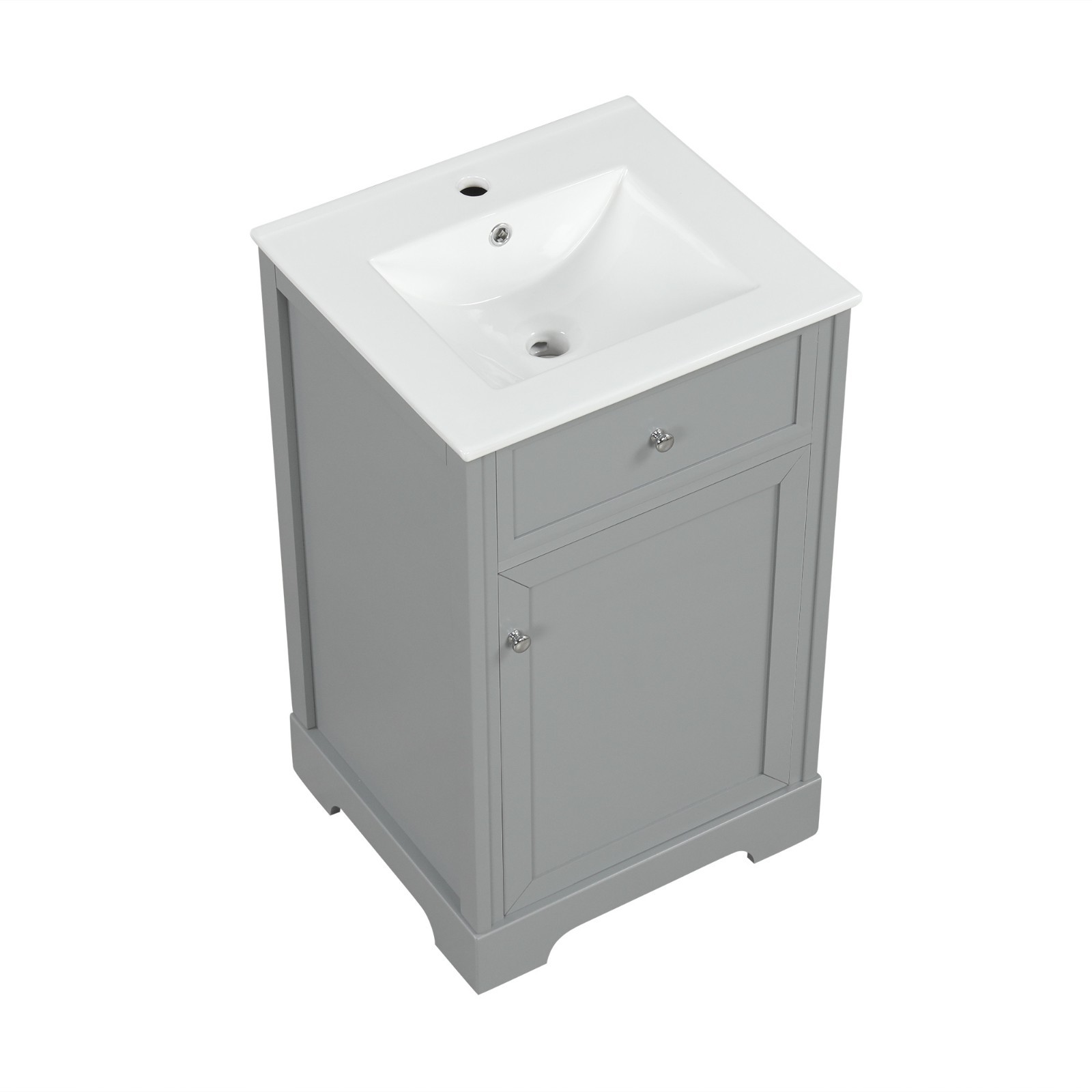 20″ Bathroom Vanity With Sink Soft Closing Door Storage Rack Adjustable Shelf
