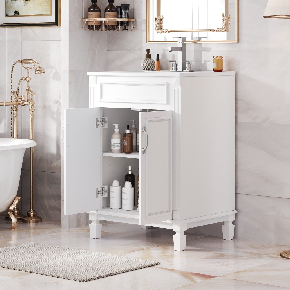 Bathroom Vanity W Top Sink 2 Soft Closing Doors Adjustable Shelf