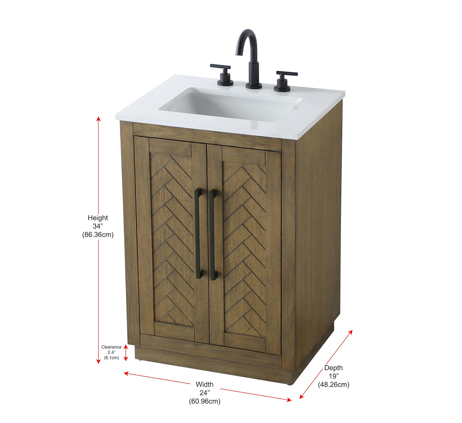 Elegant Lighting VF29024 Chase 24″ – Wood