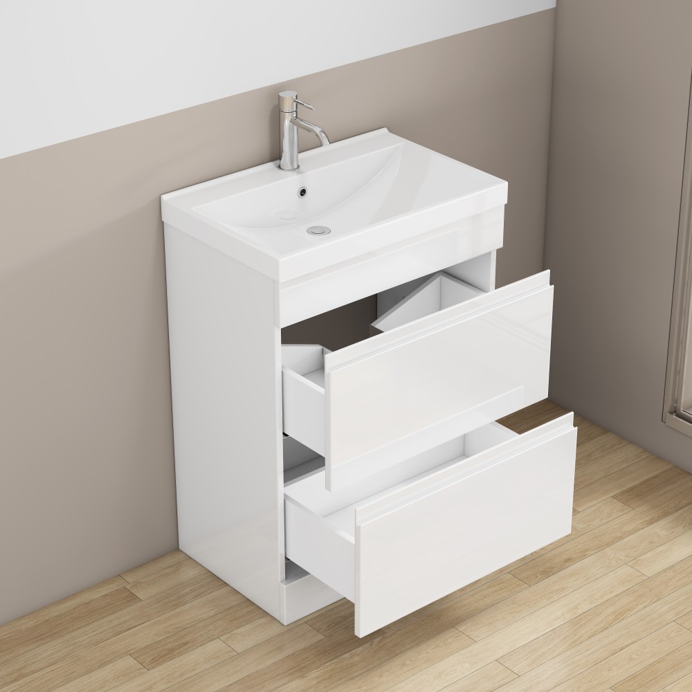 24-Inch Bathroom Vanity With Sink Combo , 2 Doors Bathroom Cabinet, With Shelf