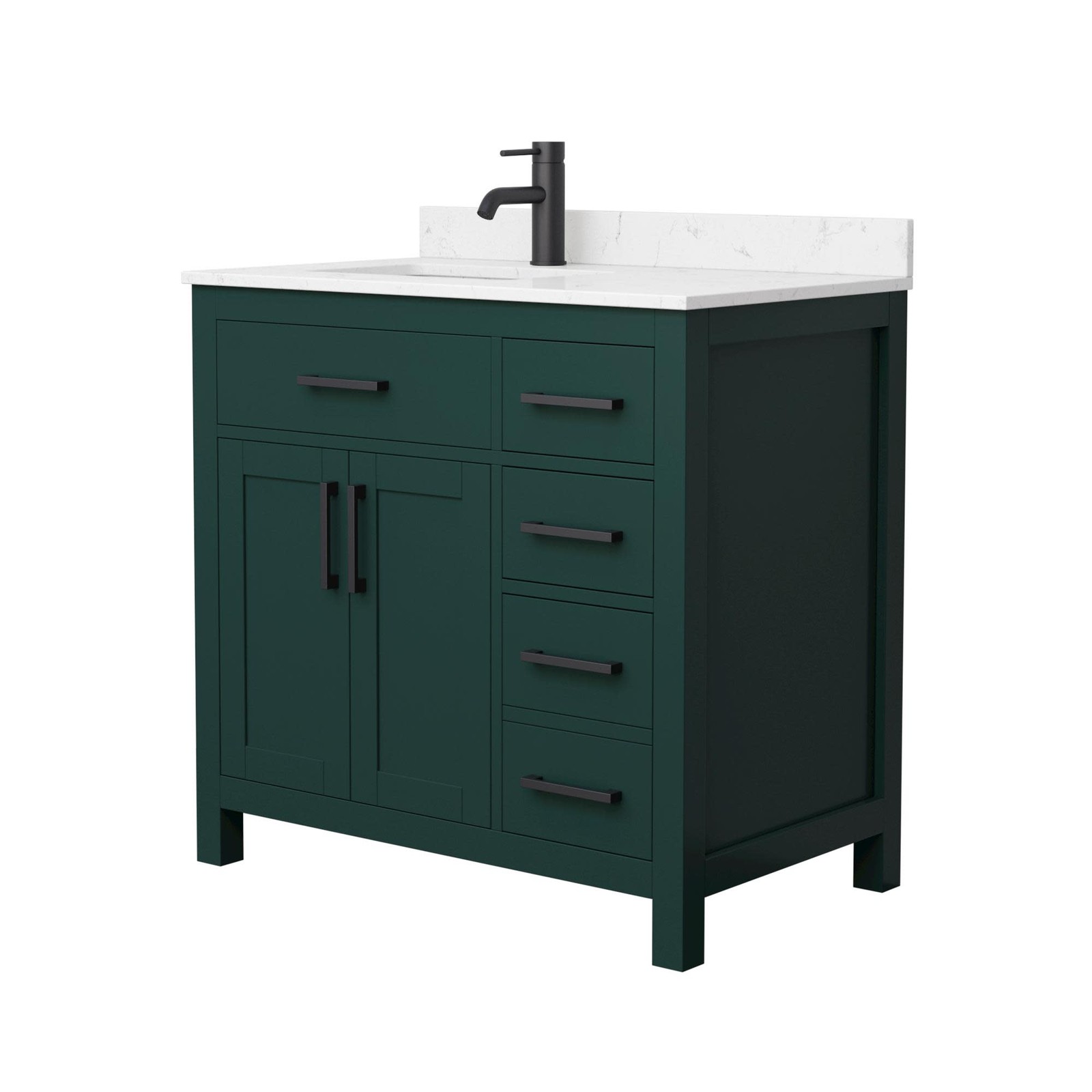 Wyndham Collection WCG242436S-UNSMXX Beckett 36″ – Dark Blue / Carrara Cultured