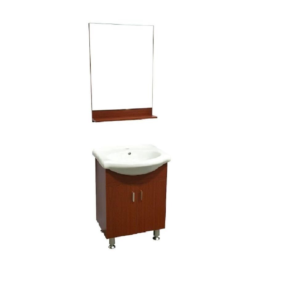 22″ in. W x 18″ in. D x 32″ in. H Vanity in Red Color with White Ceramic Vanity