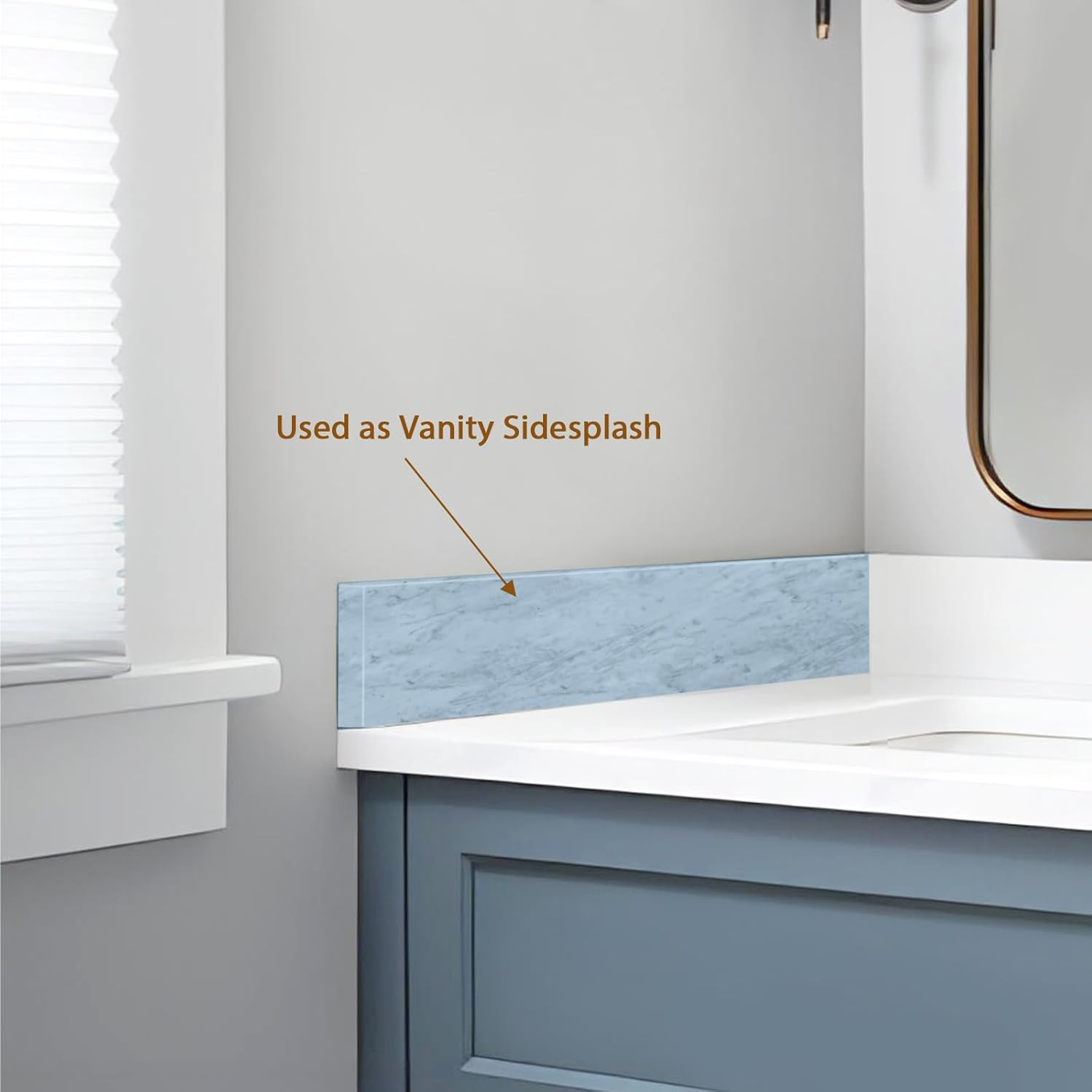 21″ Carrara Marble Side Splash for Bathroom Vanity Sink – Universal Fit