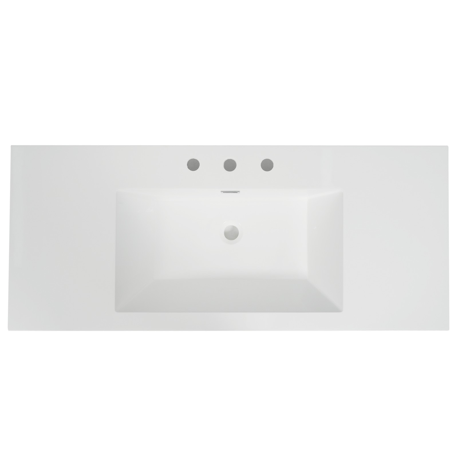 48″ Resin Bathroom Vanity Top with 3-Hole Sink in Bright White