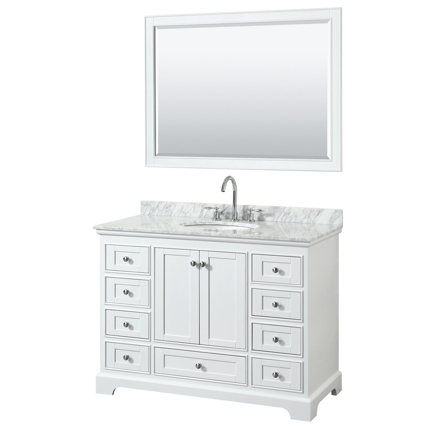Wyndham Collection WCS202048SCMUNOM46 Deborah 48″ – Dark Gray / White Carrara