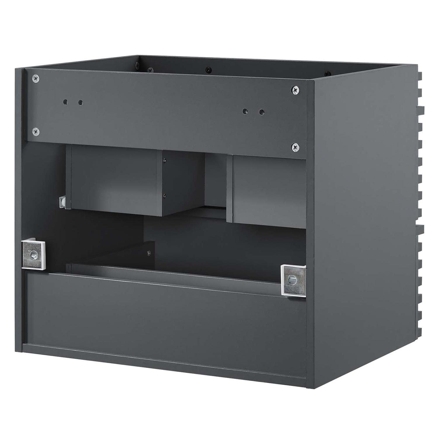 Modway Render 23.5″ MDF Wood Wall-Mount Bathroom Vanity Cabinet in Gray