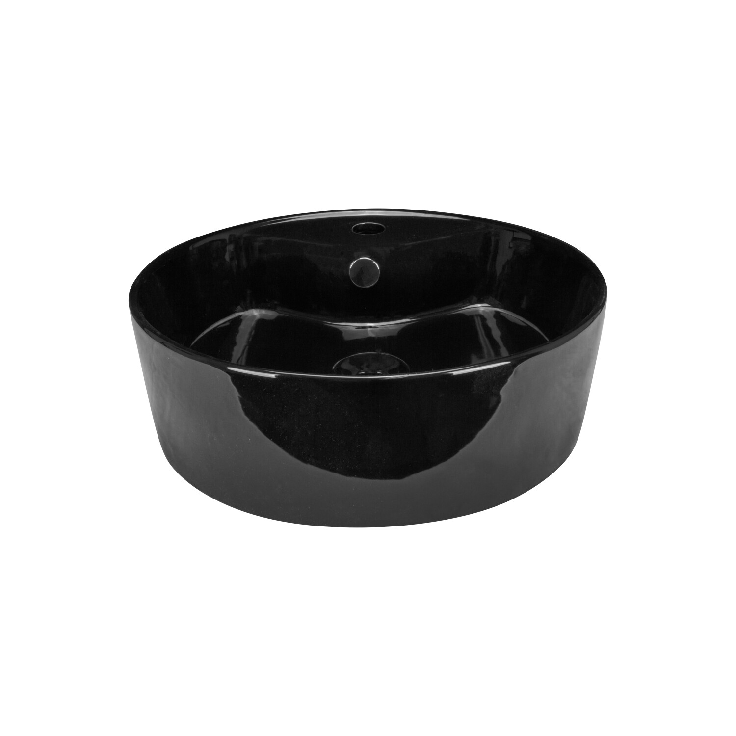 Rok Lagoon Round Shaped Vessel Bathroom Sink 18-1/8″ X 18-3/8″ Black Porcelain
