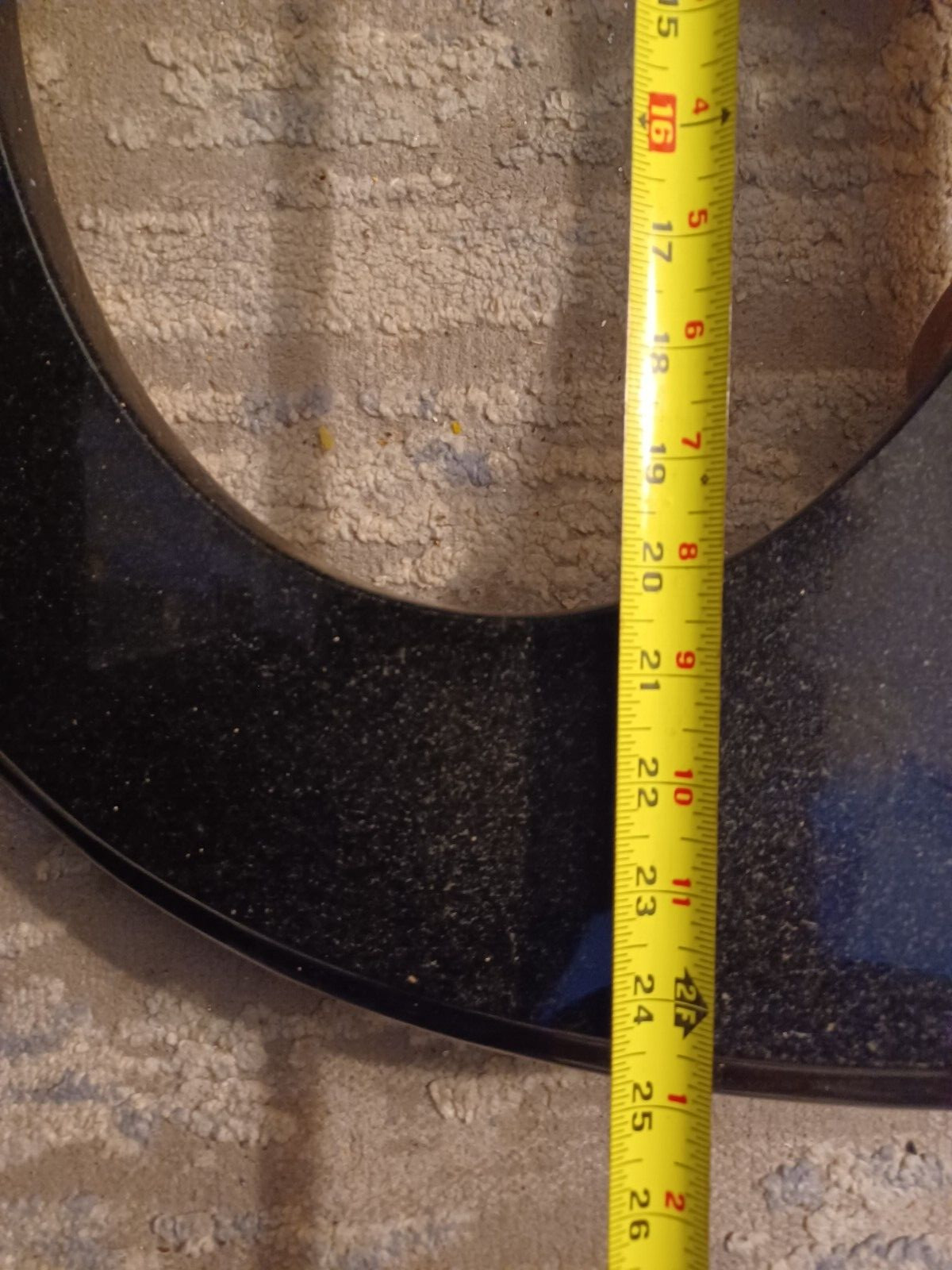 Black GRANITE Single Gloss Silver Specs Vanity Top 25 in. W X 21 in. D
