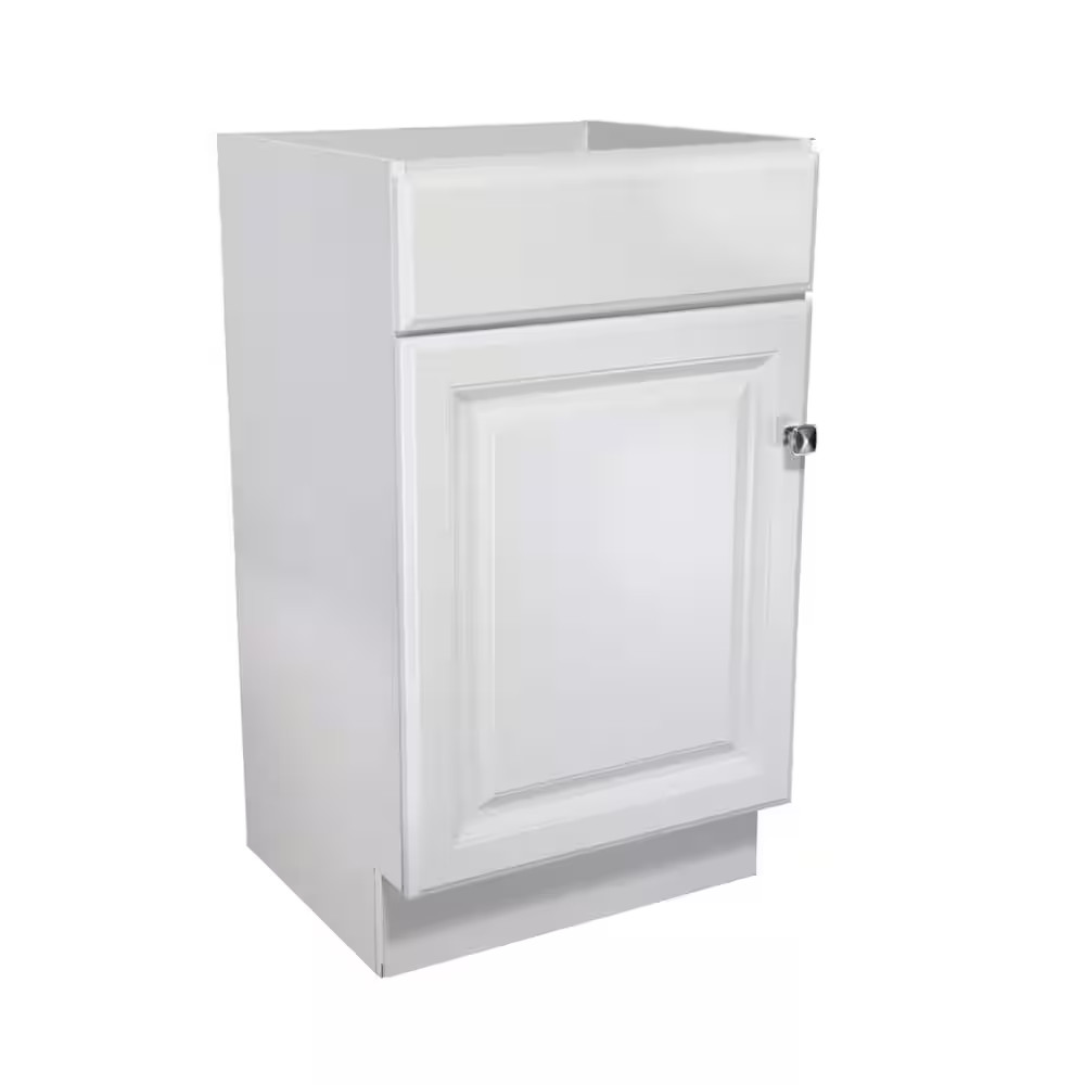 Wyndham 18 In. 1-Door Bath Vanity Cabinet Only in White (Ready to Assemble)