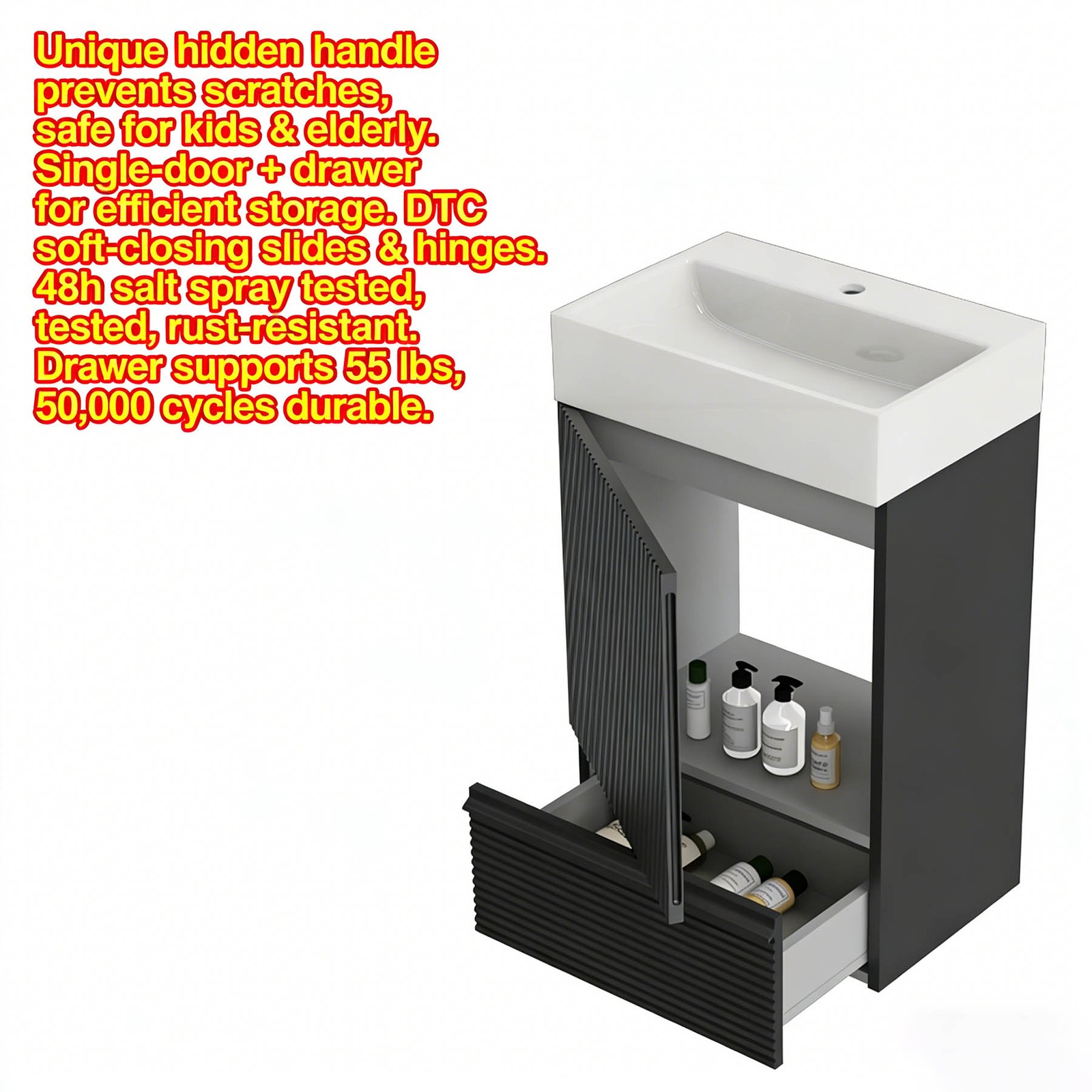 Bathroom vanity with ceramic sink