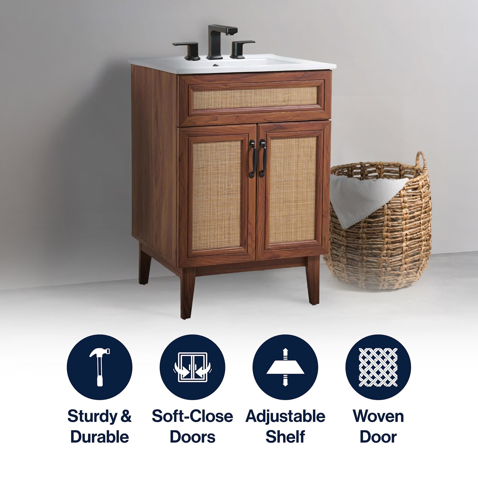 JONATHAN Y Lighting VAN1009 Javer 24″ Single – Wood