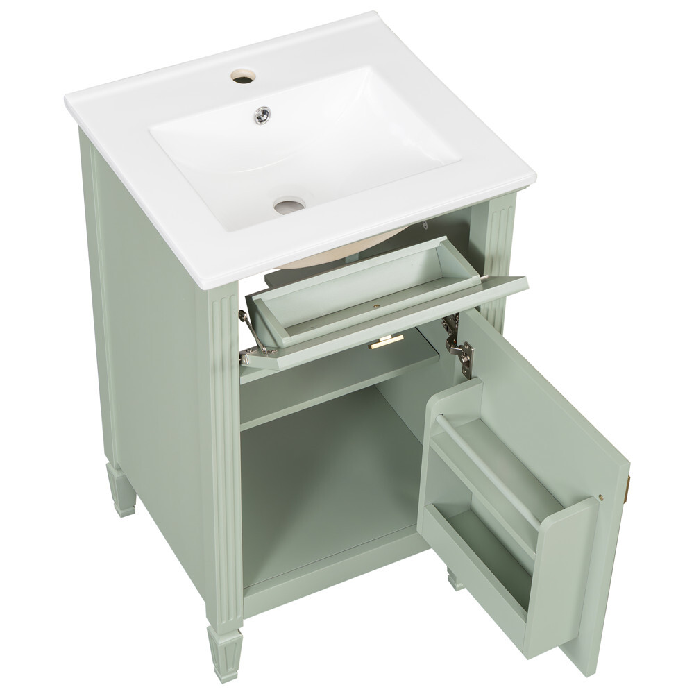 20″ Bathroom Vanity with Sink,Drawer, Freestanding Vanity Bathroom Cabinet Shelf