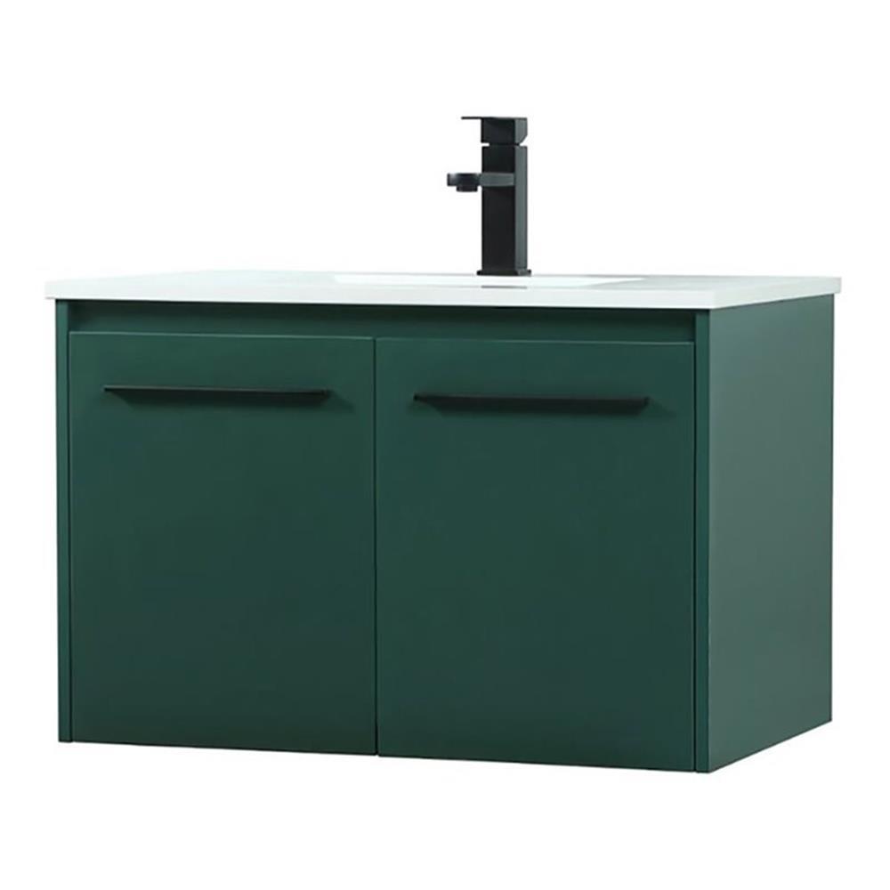 Elegant Decor Penn 30″ Aluminum Alloy MDF Single Bathroom Vanity in Green