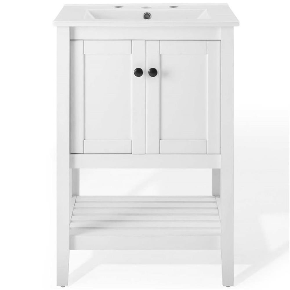 Modway Prestige 24″ Modern Wooden Bathroom Vanity in White Finish