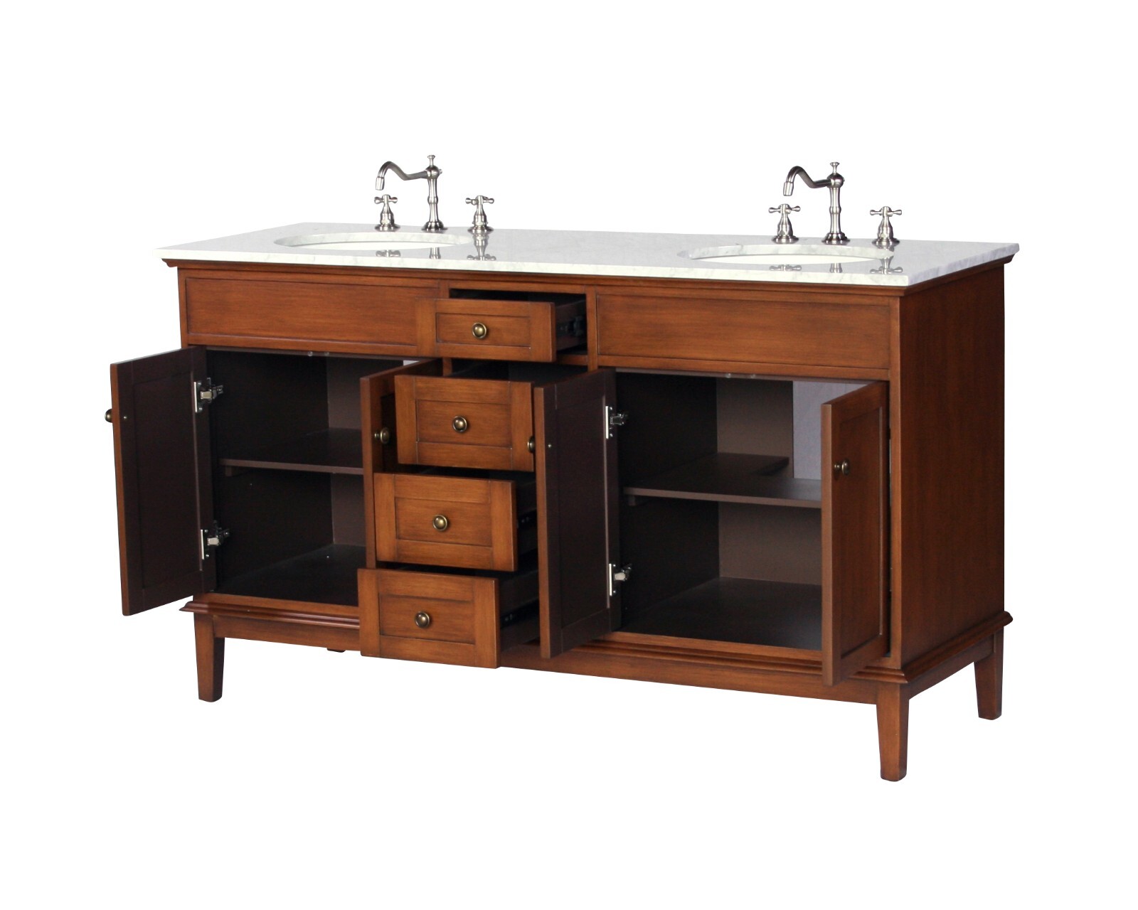 60-Inch Contemporary Style Double Sink Bathroom Vanity Model 301-60 SK