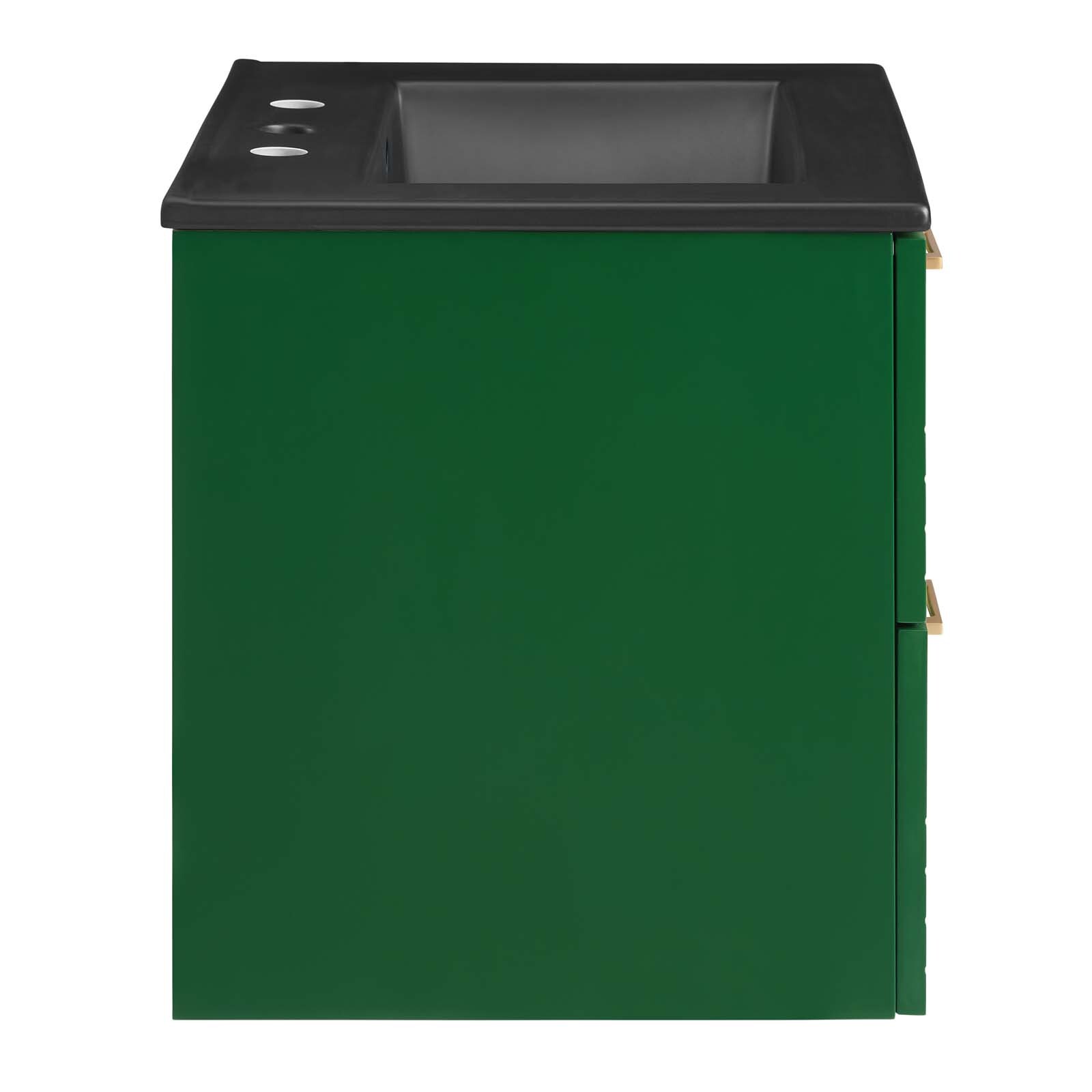 Modway Daybreak 24″ Wall-Mount Bathroom Vanity in Green Black