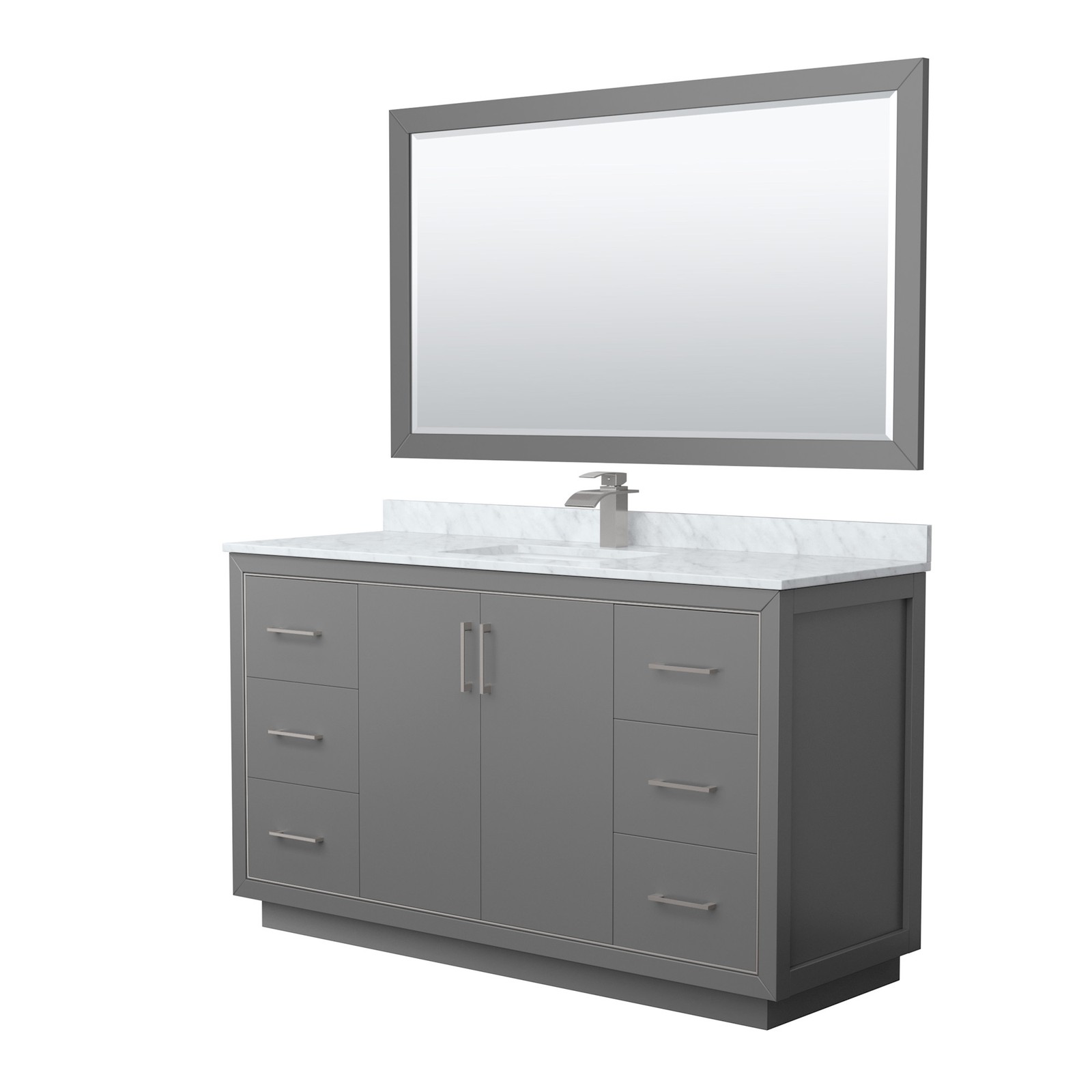 Wyndham Collection WCF1111-60S-NAT-M58 Icon 60″ – Dark Gray / Brushed Nickel
