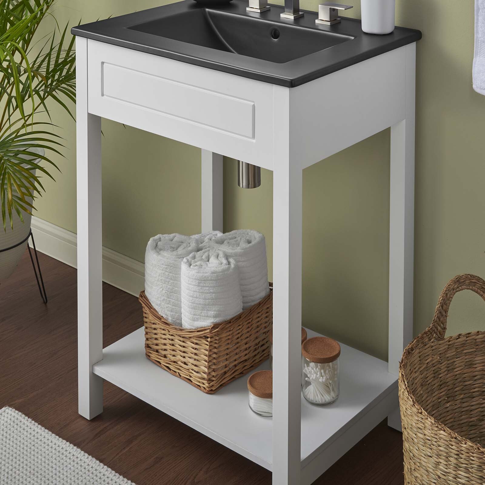 Modway Altura 24″ Bathroom Vanity in White Black