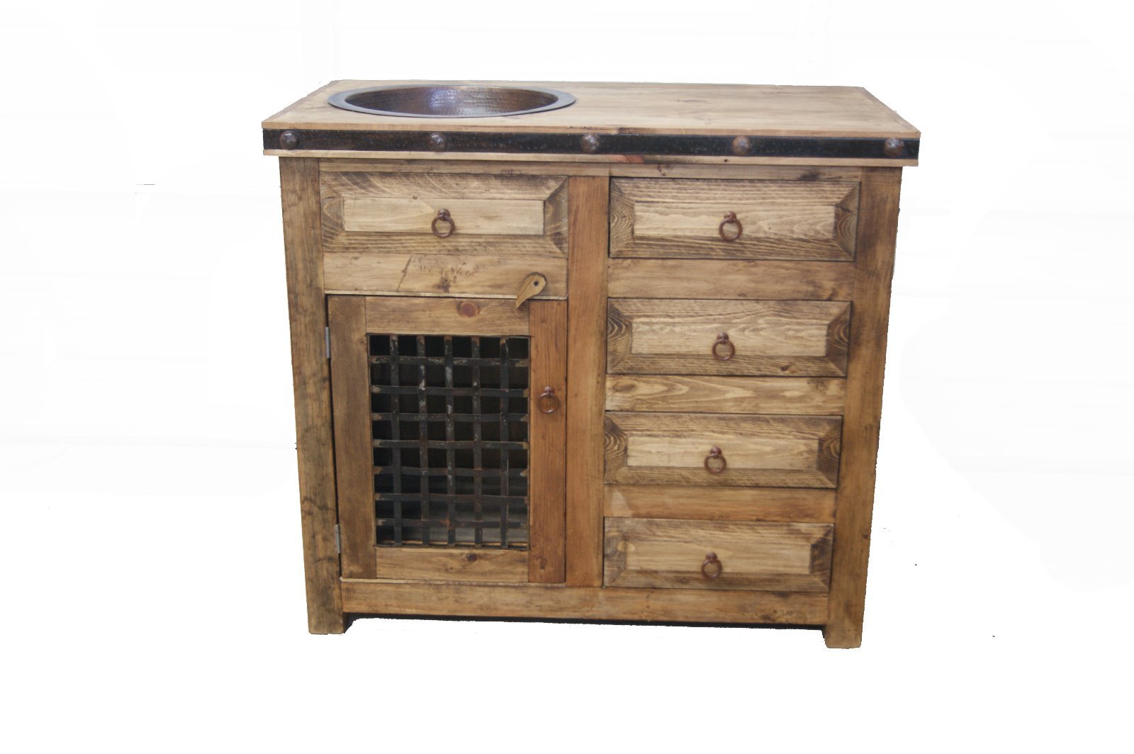 Rustic Reclaimed Wood Bathroom Vanity 48″ wide