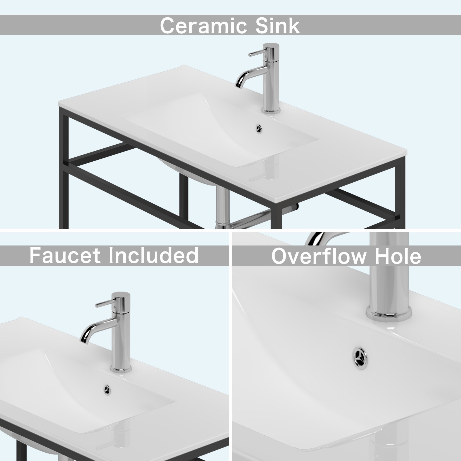36 inch Bathroom Vanity with Sink Wall mounted Cabinet Floating Vanity Hotel