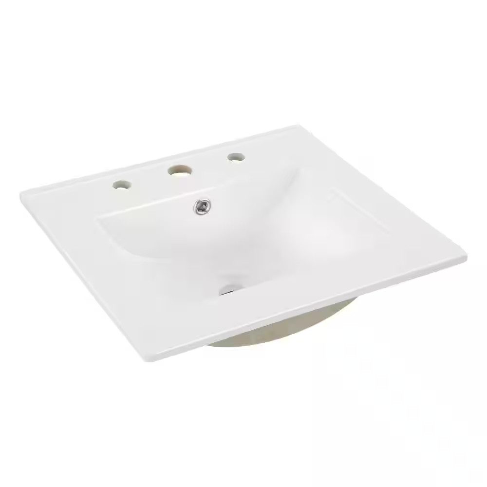 Ancillary 3-Hole 20 in. W x 18.25 in. D Classic Contemporary Rectangular Ceramic