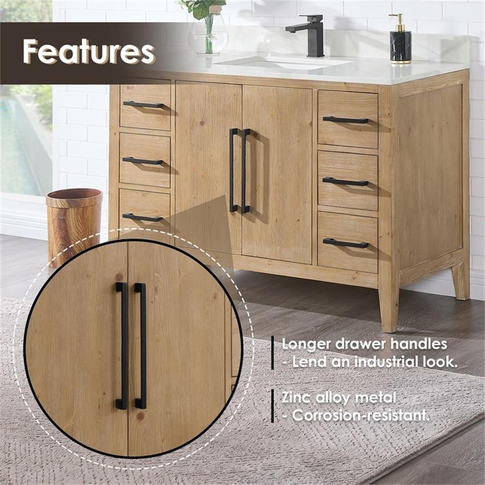 Laurel 48″ Wood Vanity Base in Weathered Fir without Top and Sink no Mirror